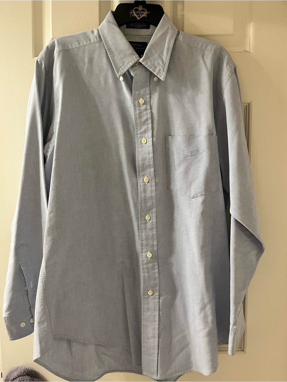cambridge classics men’s vintage light blue two ply oxford long sleeve shirt